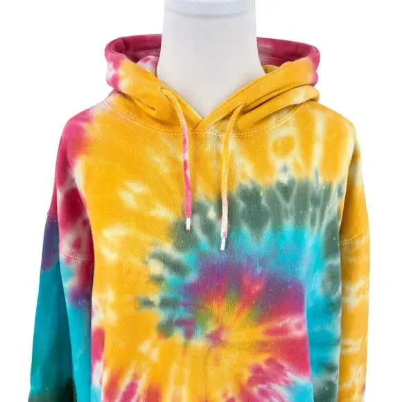 La Detresse Revolve Womens Tropical Tie Dye Hoodie Sweatshirt Size Medium M - Picture 2 of 10